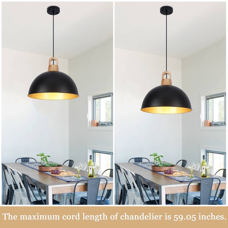 1 - light Industrial Dome Pendant Modern Hanging Lamp for Dining Room Living Room Foyer