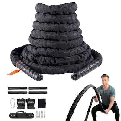 Battle Rope, 1.5 Inch Diameter Polyester Exercise Rope, Battle Exercise Equipment, Heavy Weighted Rope for Home Gym