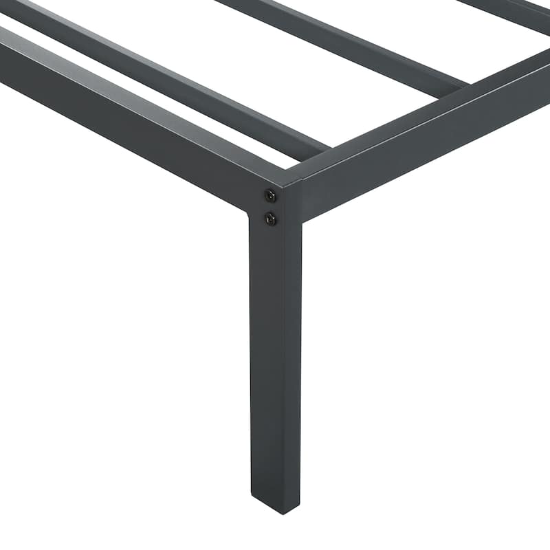 Sleeplanner 18-inch Modern Black Heavy Duty Metal Platform Bed Frame, No Box Spring Needed