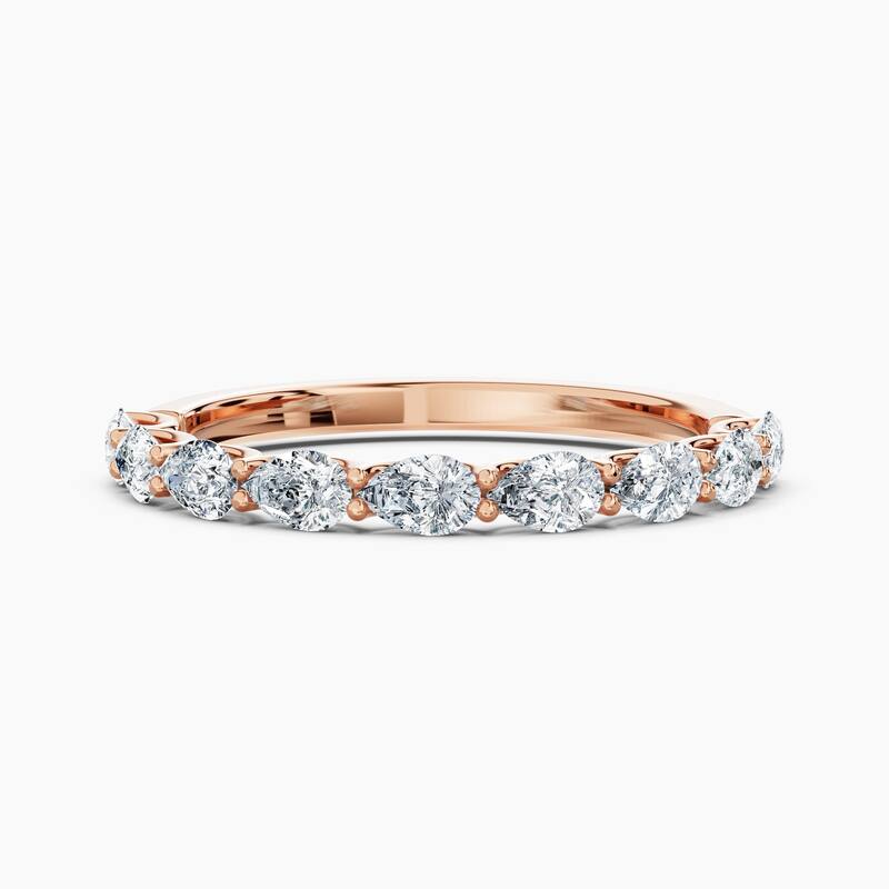 Auriya 14k Gold Pear-shaped East-West Lab Grown Diamond Half Eternity Band 0.90 - 3.00 ct. tw. (F-G, VS) - 0.90 ct. wt. - 5.5 - Rose