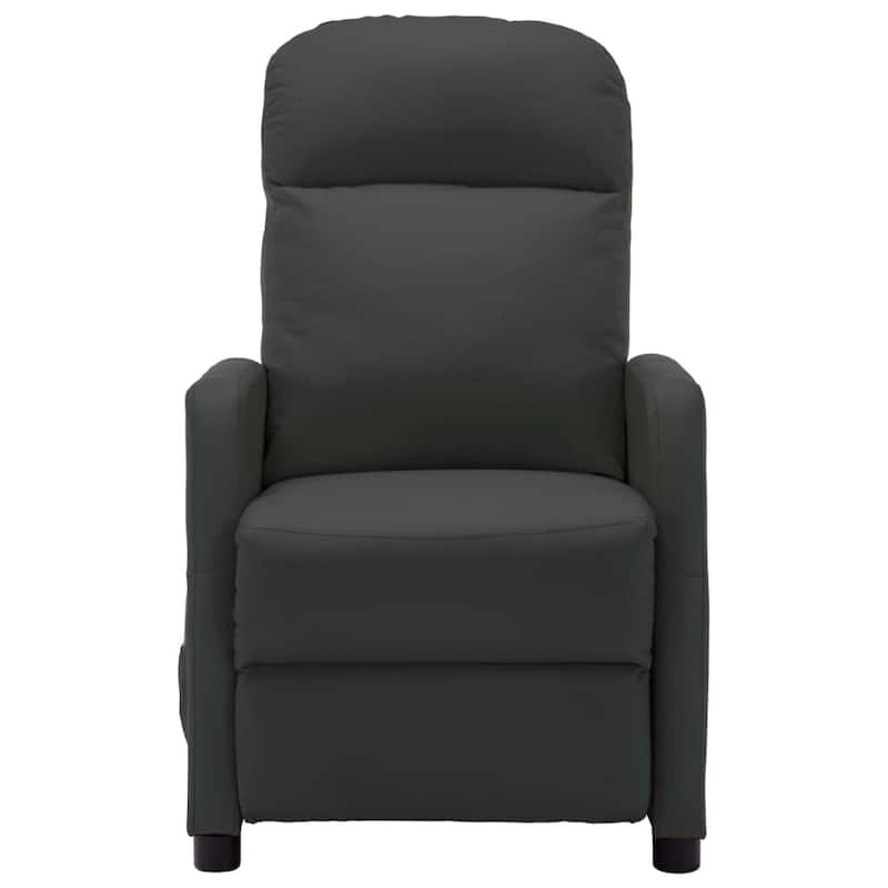 vidaXL Massage Recliner Anthracite Faux Leather - 25.6" x 38.2" x 39.4"