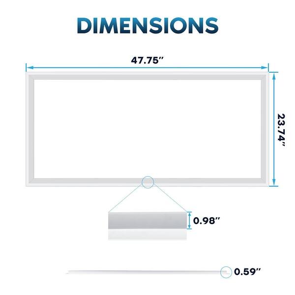 Luxrite 2x4 FT Edge-Lit Frame LED Panel Lights, 5CCT 3000K-6500K, 5200/6500/7800LM, Dimmable, Damp Rated, ETL (4 Pack)