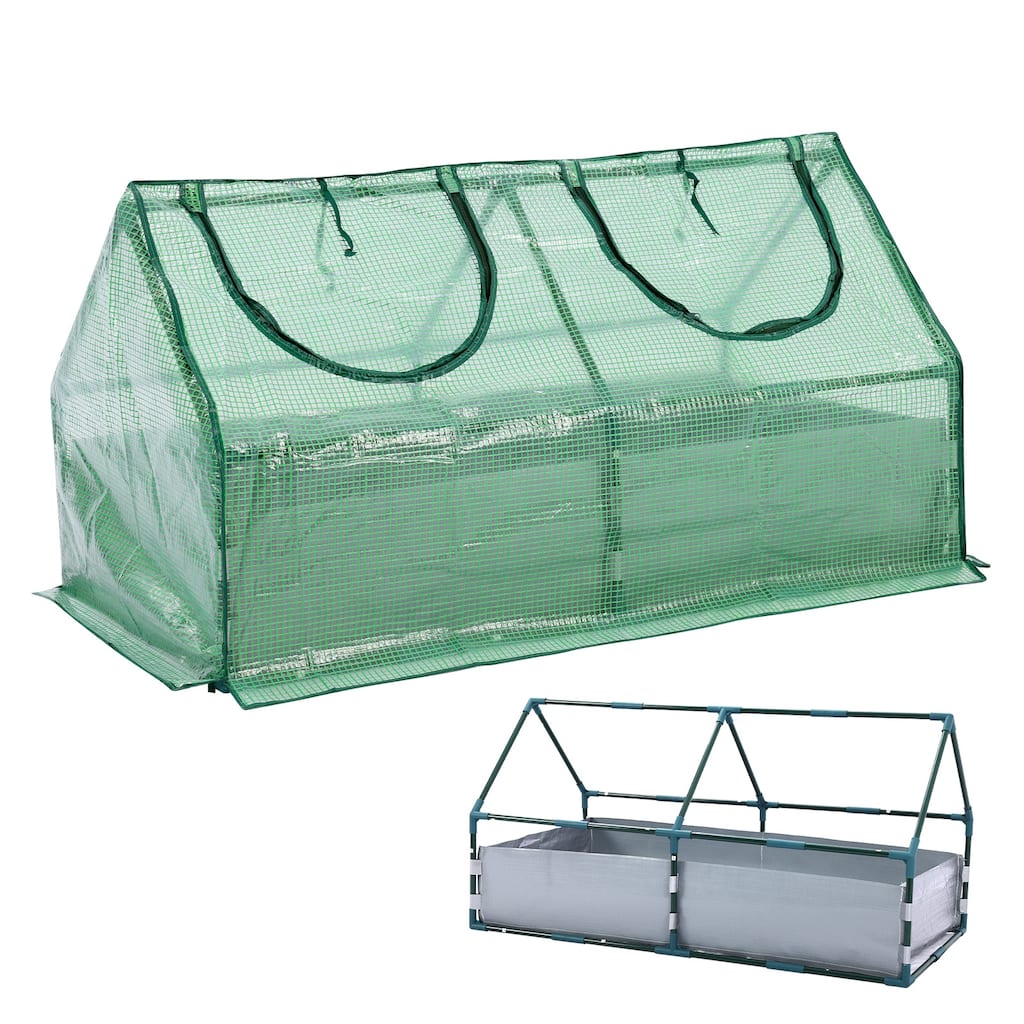 Aoodor Raised Garden Bed with Mini Greenhouse Cover