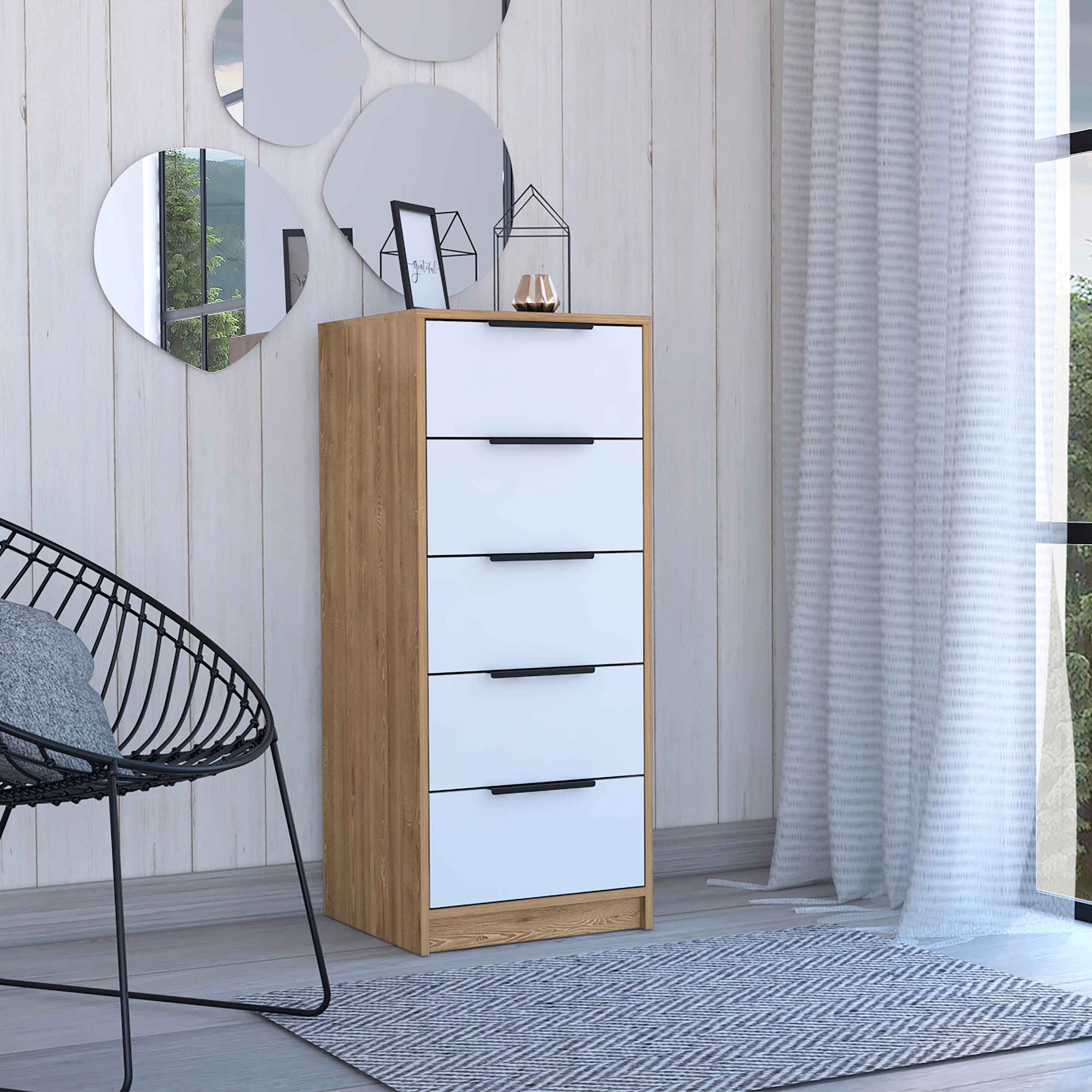 5 Drawers Dresser with Metal Handle - Bed Bath & Beyond - 40404572