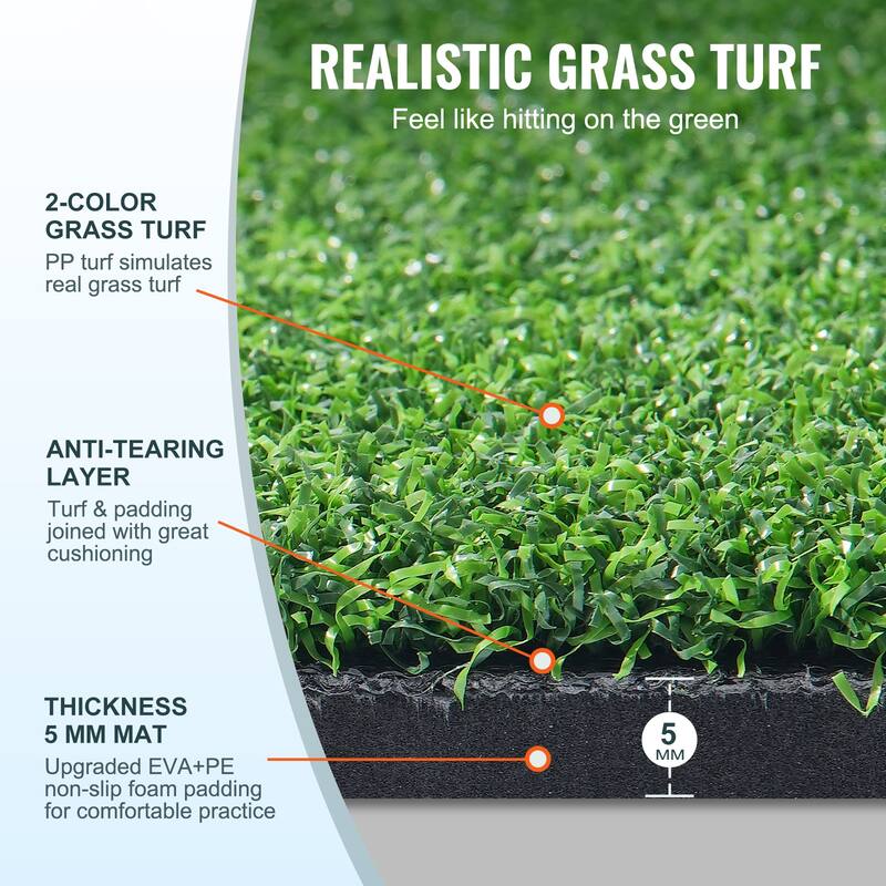 Golf Hitting Mat, Artificial Turf Golf Hitting Mat, Thickened Golf Hitting Training Aids, Golf Practice Hitting Mat