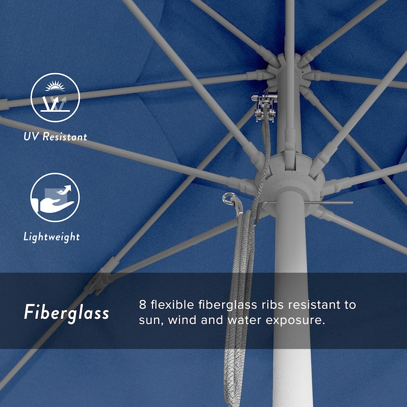 California Umbrella 11' Venture Series Patio Umbrella, White Aluminum Pole Fiberglass Ribs Pulley Lift Pacifica