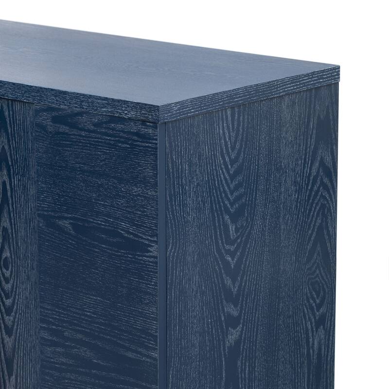 Wood Sideboard with Adjustable Shelves and Gold Handles