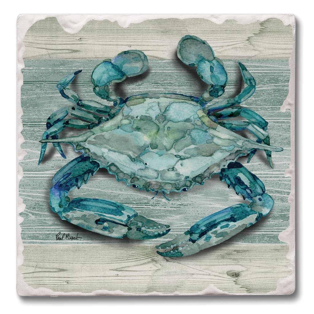Counterart Absorbent Stone Coasters - Northpoint Crab - Set of 4 - 4x4x117
