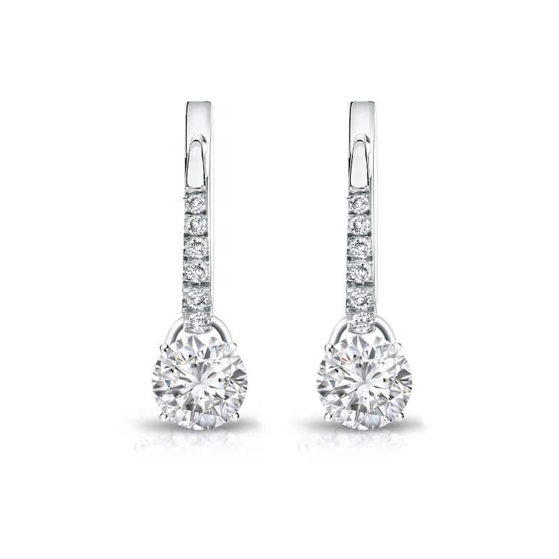Auriya 3/4ctw Round Diamond Dangle Earrings 14k Gold (H-I, SI1-SI2)