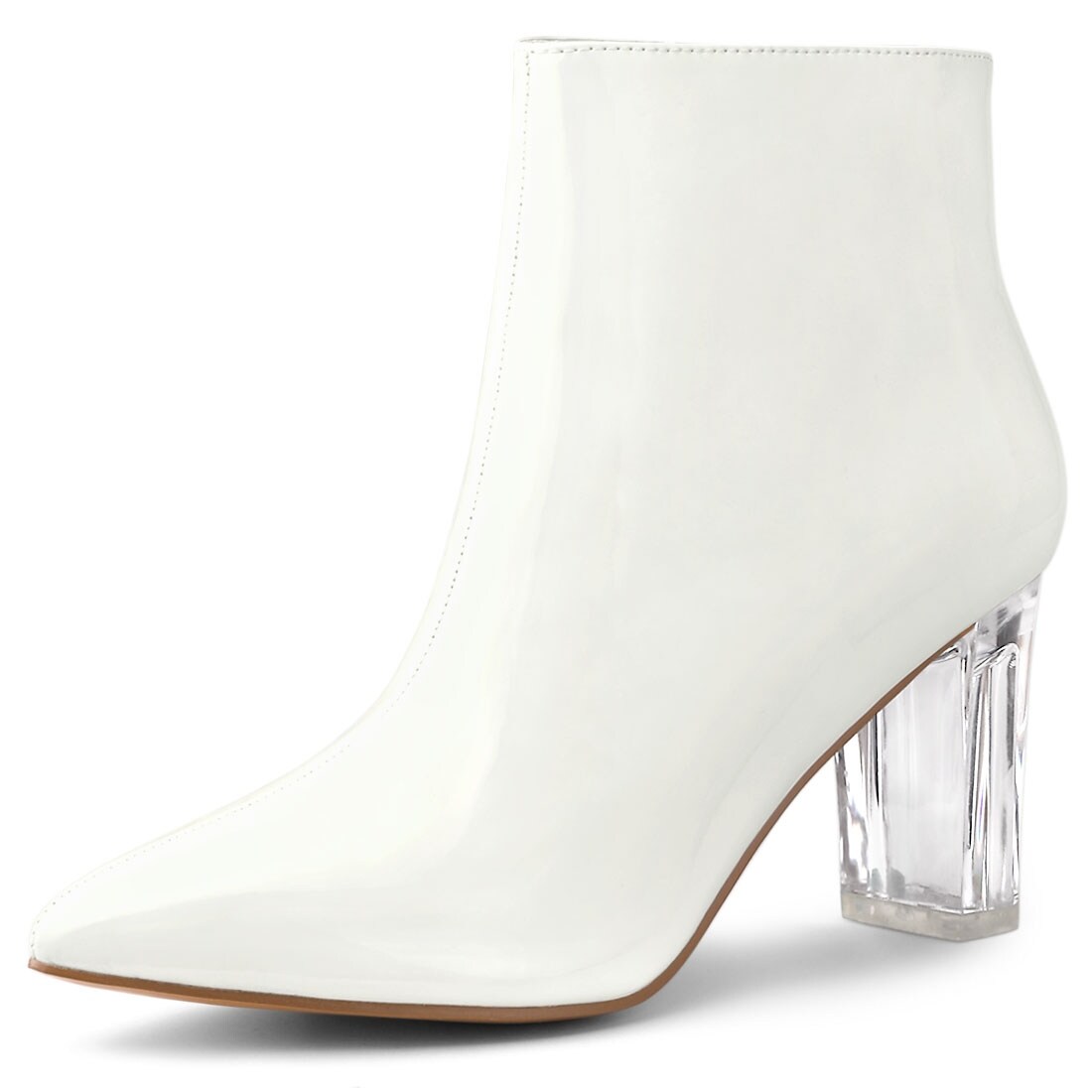 white clear boots