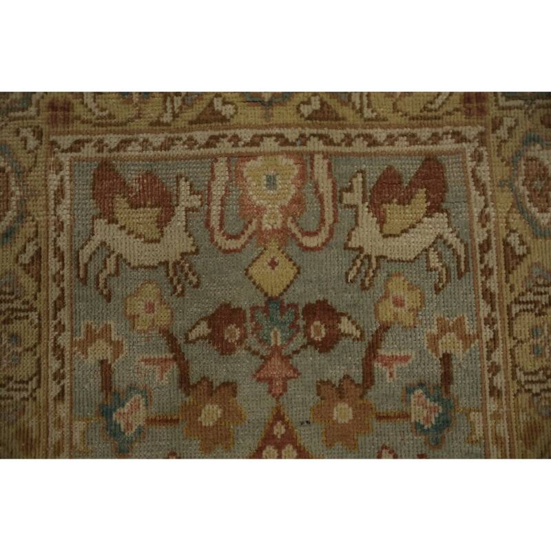 Hand Knotted Oriental 100% Wool Carpet Traditional All-Over Navy Blue & Blues Ziegler Area Rug - 3' 2'' X 1' 10''