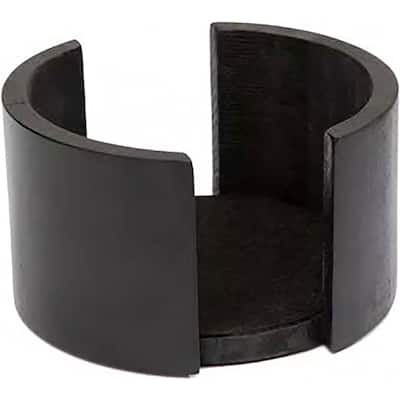 Black Stained Acacia Wood Round Coaster Holder 4.38" Diameter Holds Round 4" Coasters