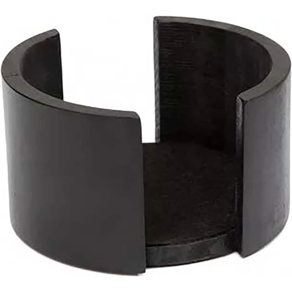Black Stained Acacia Wood Round Coaster Holder 4.38" Diameter Holds Round 4" Coasters