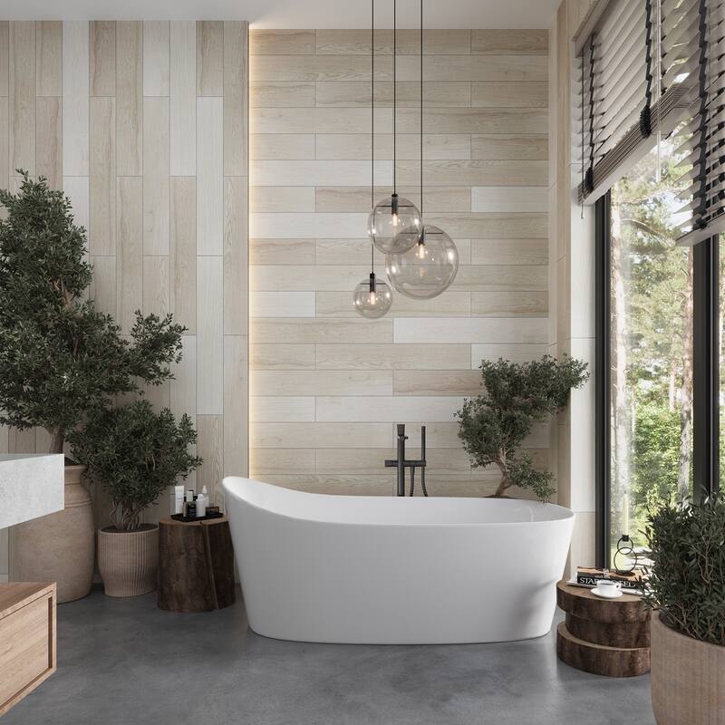 Apollo tile 6" x 36" Woodnote Matte Beige Porcelain Tile (13.05 sq ft/case) - 9 Pack