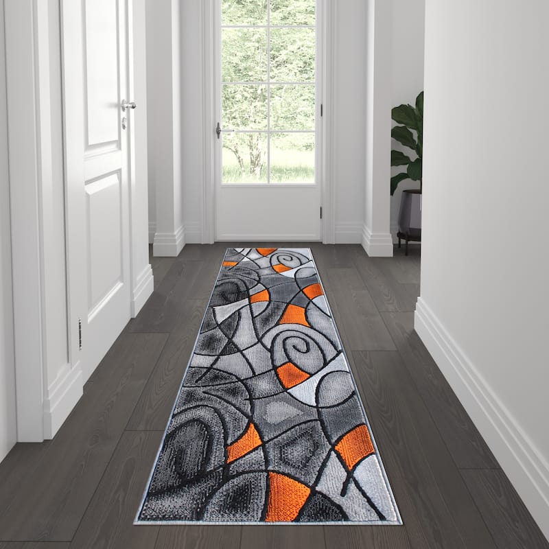 Modern Olefin Accent Area Rug - Abstract Pattern