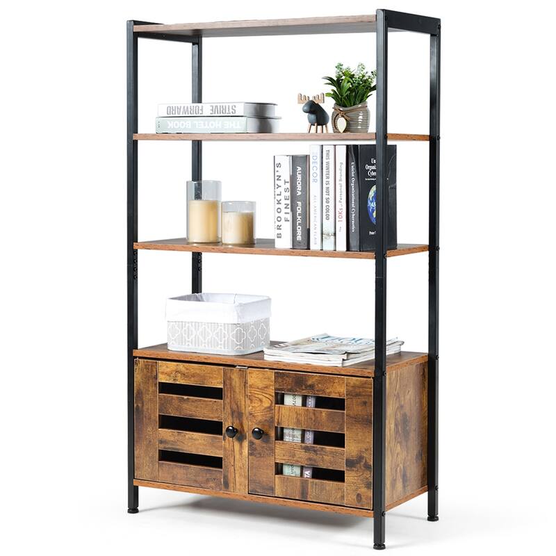 Costway Industrial Storage Cabinet Bookshelf Bookcase Bathroom Floor - See Details