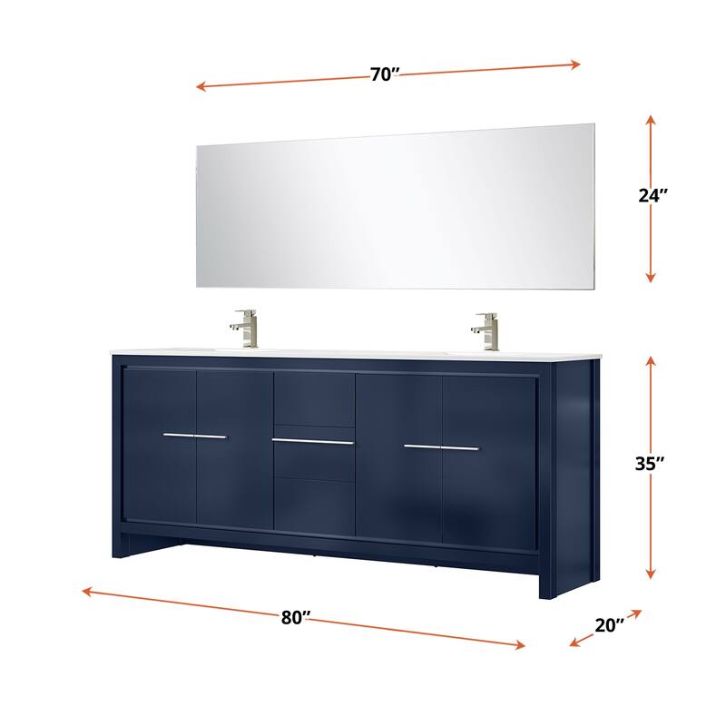 Lafarre Bath Vanity Quartz Top, Sink, Mirror & Brushed Nickel Faucet