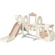 preview thumbnail 1 of 32, Kids Swing-N-Slide with Bus Play Structure, Freestanding Bus Toy with Slide&Swing for Toddlers, Bus Slide White