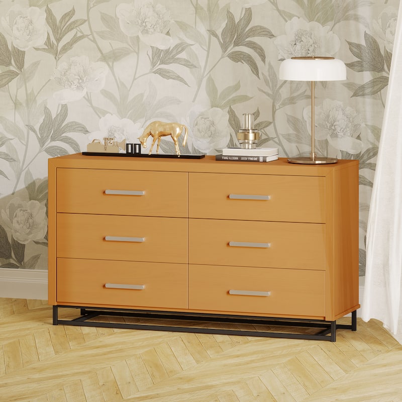 Beeson 6 Drawer Double Dresser by Christopher Knight Home - Maple/Black
