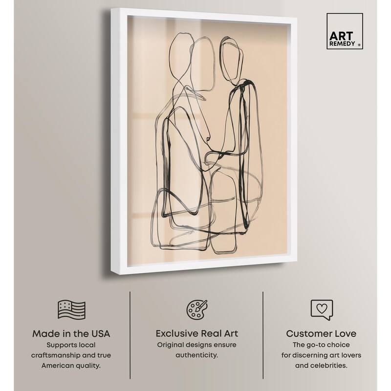 Embrace of Lines III Shadowbox by Art Remedy