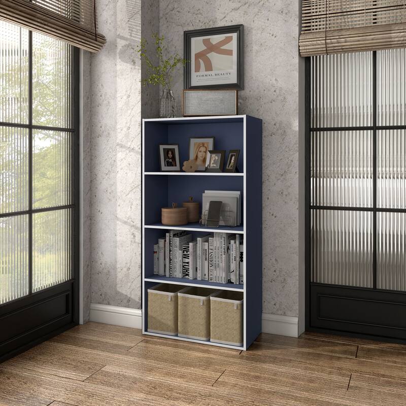 DH BASIC Modern Wood Customizable Stackable Storage Organizer - Cube Shelves, Drawer Cabinet, Bookcase with Doors by Denhour