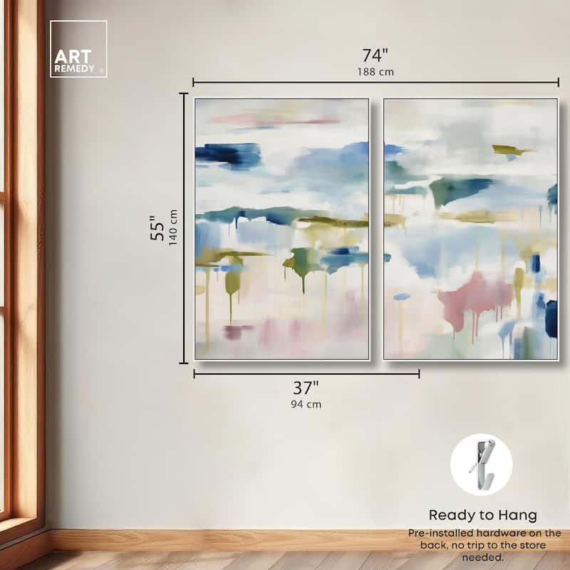 Veil of Azure I Canvas Set of 2 by Art Remedy