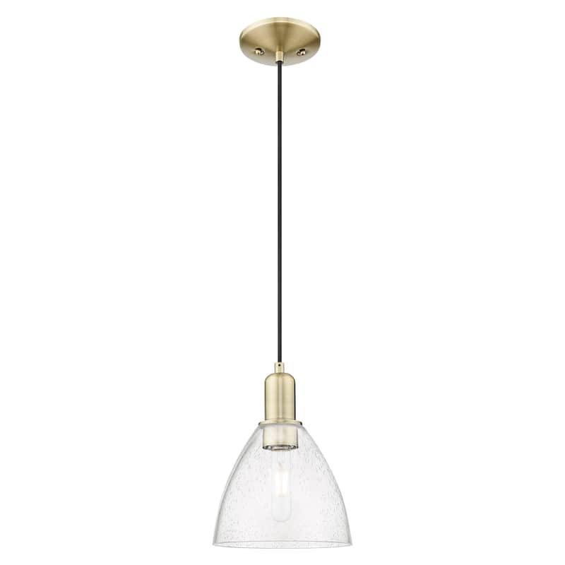 Innovations Lighting Endless Possibilities Arcadia - Bristol - 1 Light 8" Cord Hung Mini Pendant - Antique Brass/Seedy