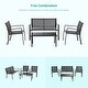 preview thumbnail 16 of 14, Bonosuki 4 Pieces Patio Furniture Sets Textilene Bistro Sets