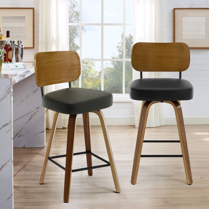 26" Swivel Upholstered Counter Height Bar Stool - 36.4" H x 17.1" W x 20" D