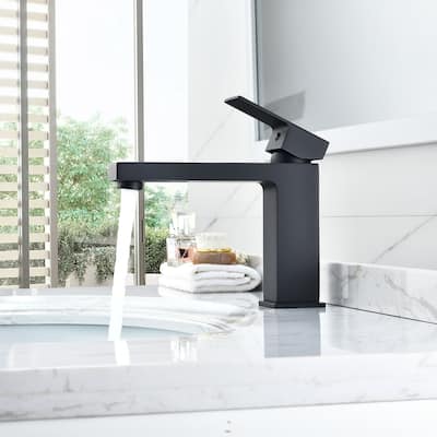 Altair Aalst Single Hole Single Handle Bathroom Faucet in Matte Black