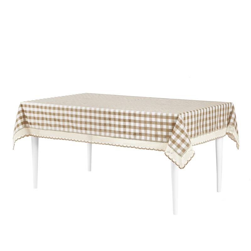 Achim Buffalo Check Tablecloth - 60x120 - Taupe