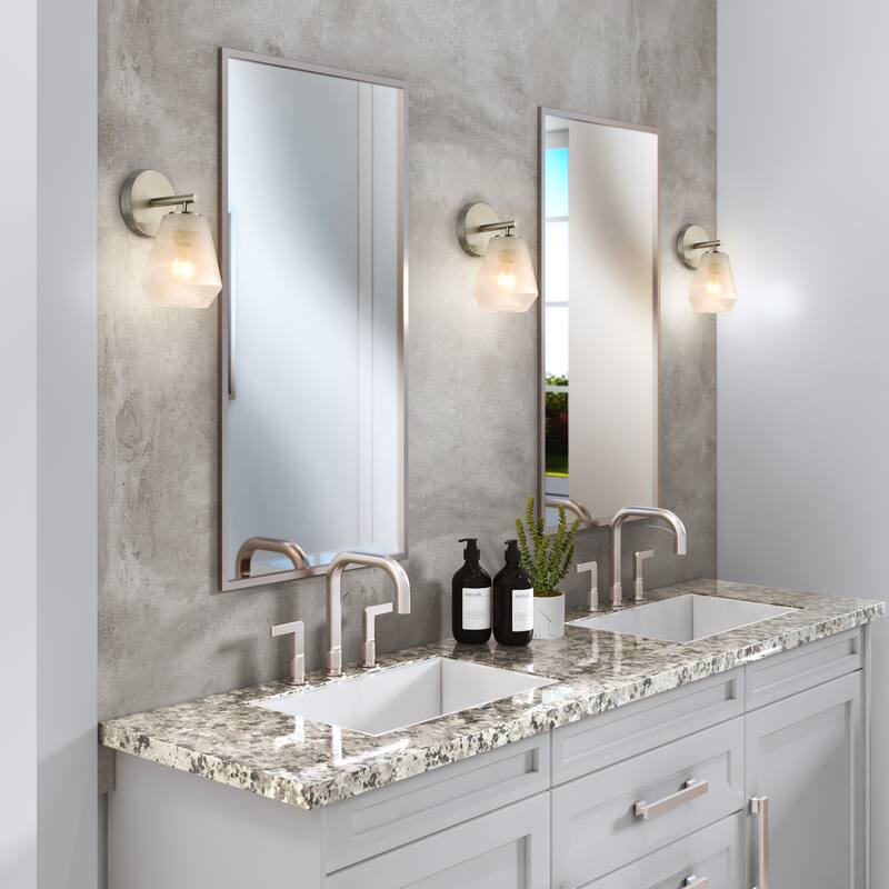 Artcraft Brooke 1-Light Wall Sconce - Wispy White Glassware Shade - Brushed Nickel