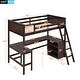 preview thumbnail 18 of 16, Twin Size Loft Bed with Built-in Desk and Shelves, Sturdy Pine Wood Frame