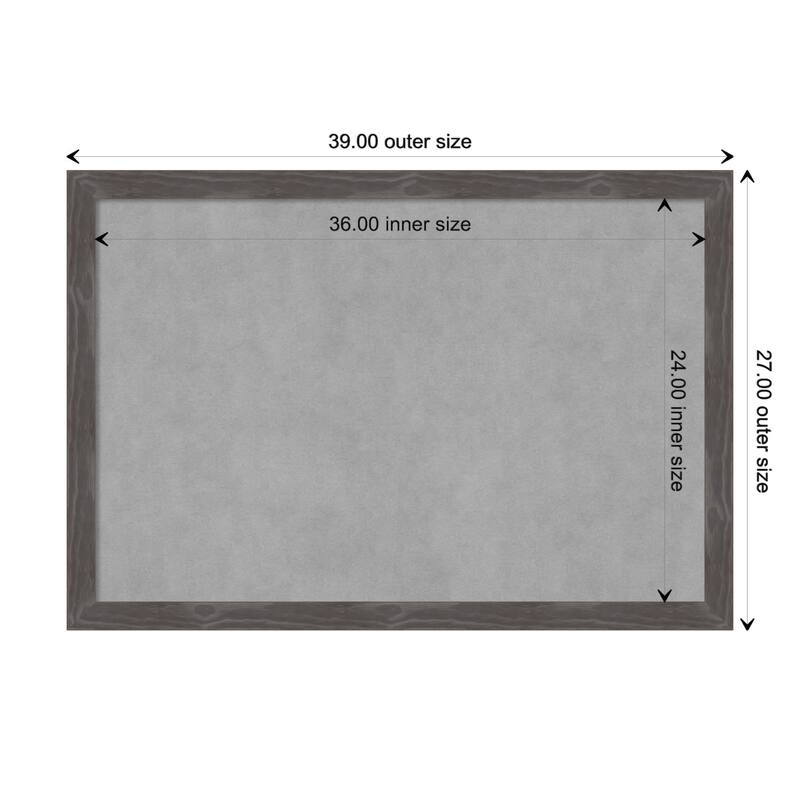 Amanti Art Woodridge Rustic Grey Framed Magnetic Board - Board Size 36x24