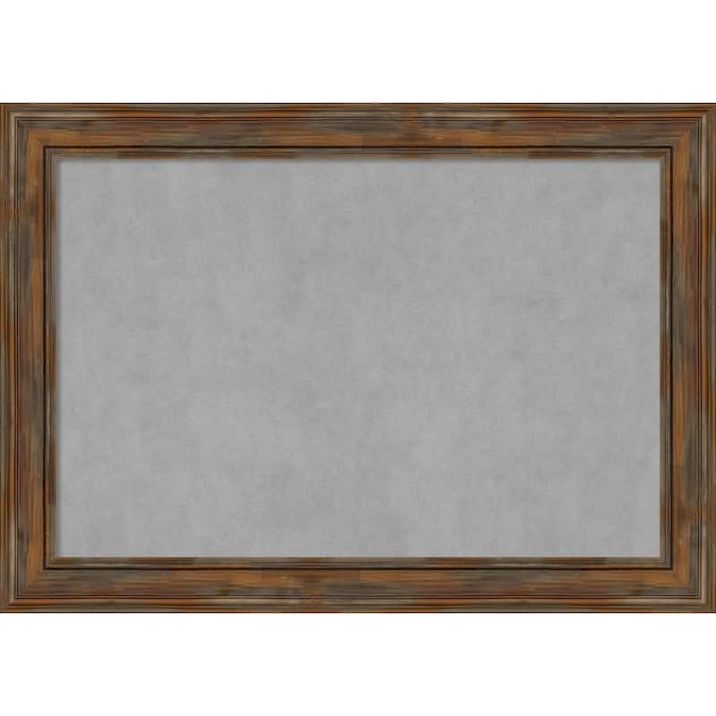 Amanti Art Alexandria Rustic Brown Framed Magnetic Board