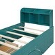 preview thumbnail 7 of 55, Solid Wood Platform Bed Frame Imitate Bridge Design Drawers