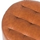 preview thumbnail 56 of 60, Adeco Round Ottoman Upholstered Tufted Faux Leather Footrest