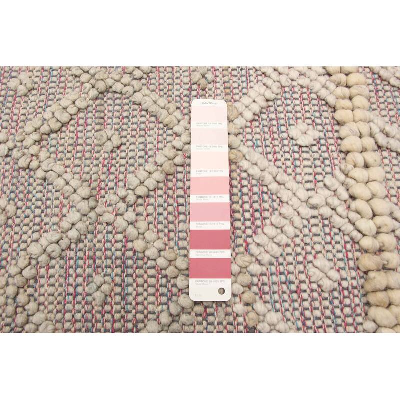 ECARPETGALLERY Braid weave Sienna Pink Wool Rug - 4'11 x 8'4