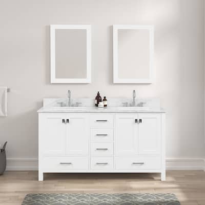 Blossom Geneva 60" Freestanding Bathroom Vanity with Marble Top & Sink