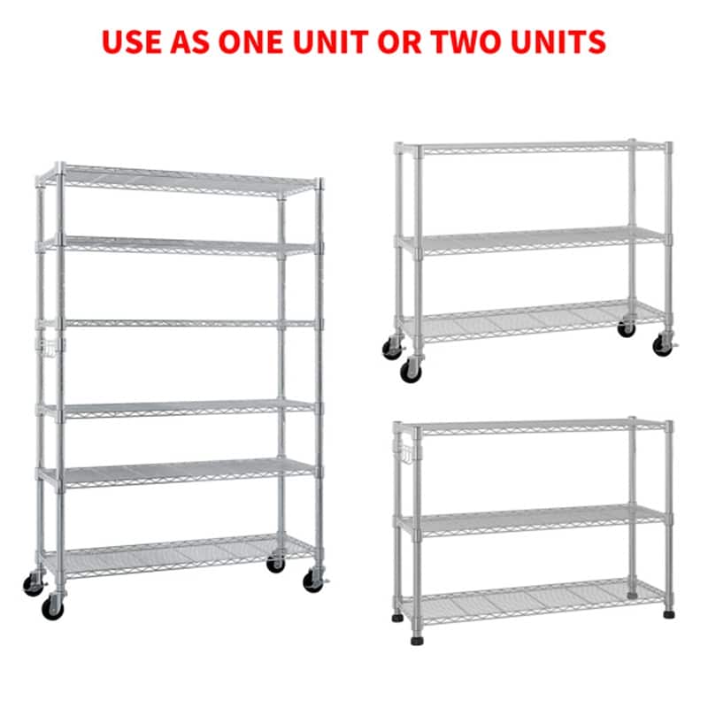6-Tier Disassembly and Free Assembly NSF-Certified Steel Wire Shelving