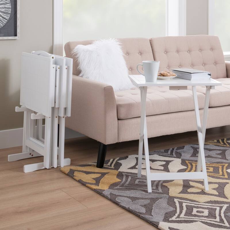 Alston 5-Piece Tray Table Set - White