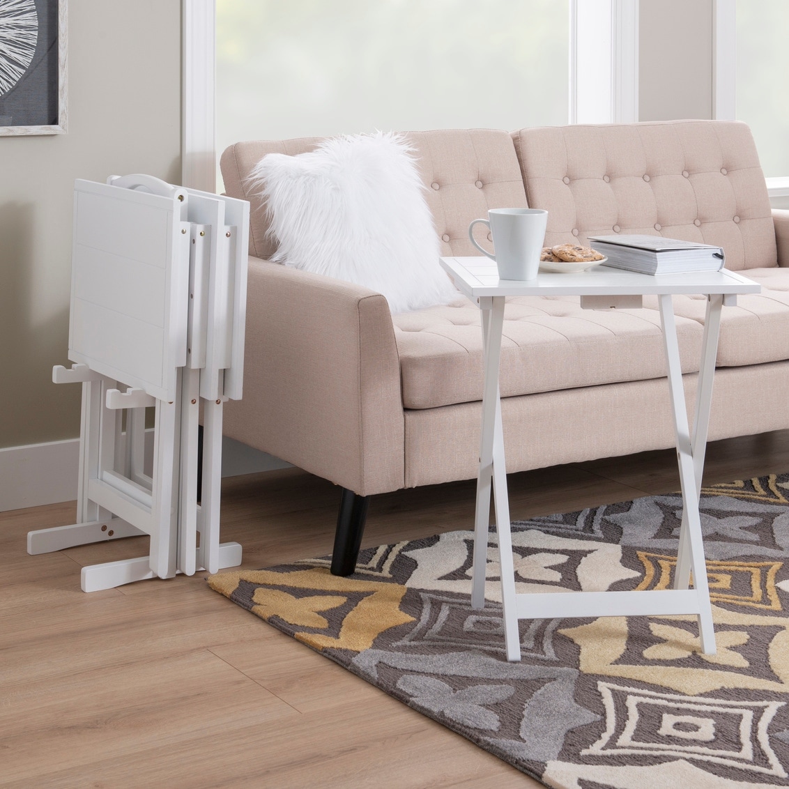 Linon Alston 5-Piece Tray Table Set