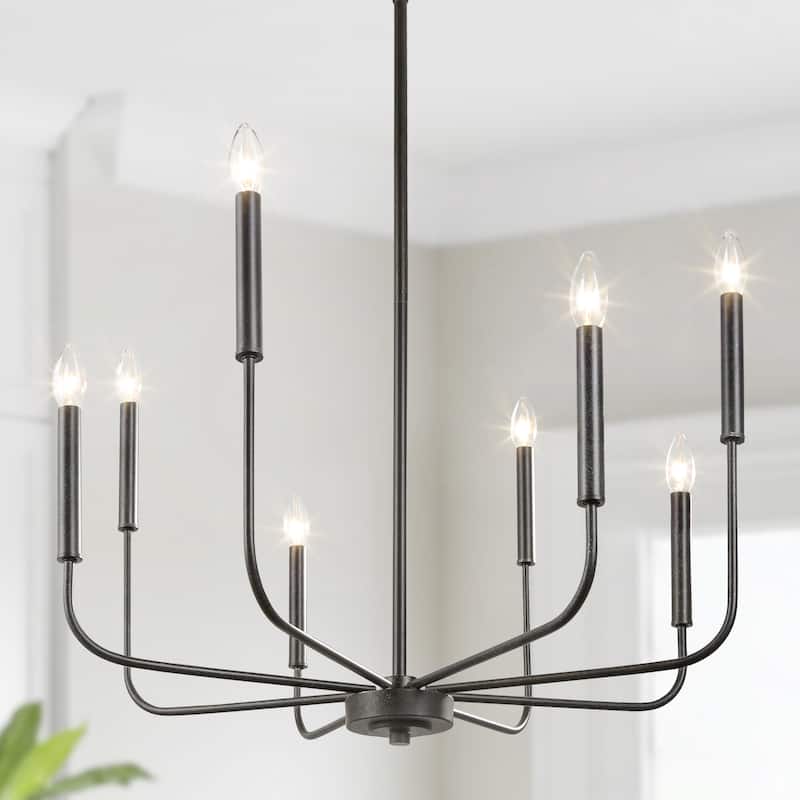 Modern Farmhouse 8-Light Chandelier Classic Candle Lights for Dining Room