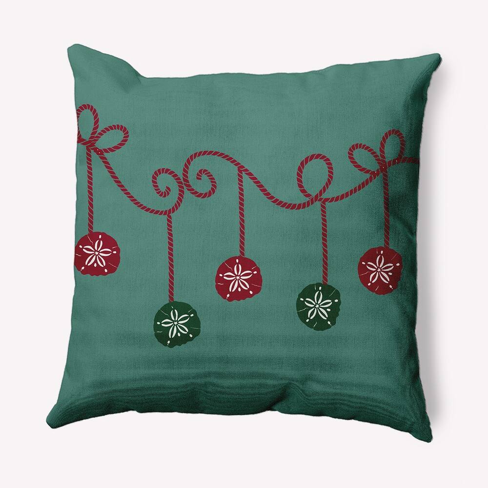 Sanddollar Ornaments Christmas Soft Spun Polyester Decorative Throw Pillow