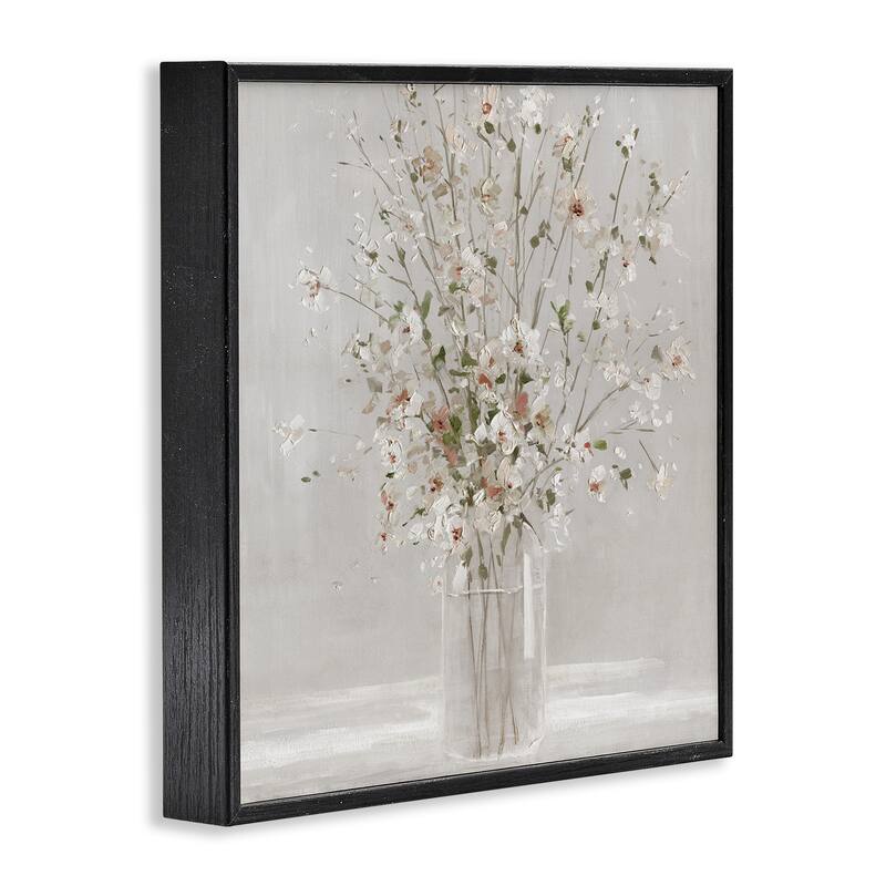 Stupell White Flower Vase Arrangement Framed Giclee Art, Design by Sally Swatland
