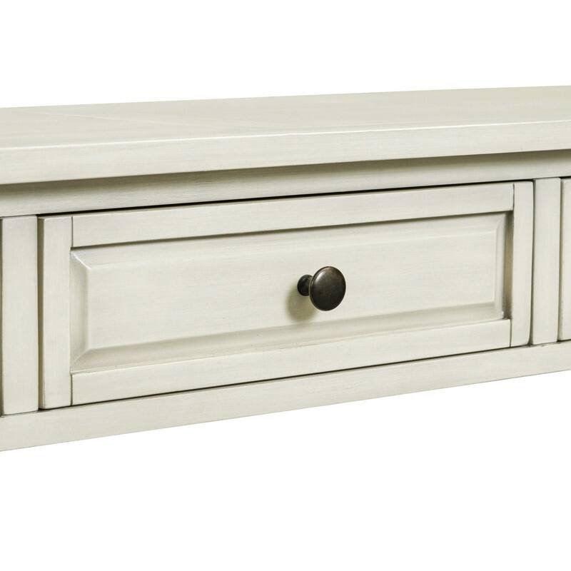 63"Long Console Table with 3 Drawers and Shelf for Entryway and Living Room in Mediterranean Design