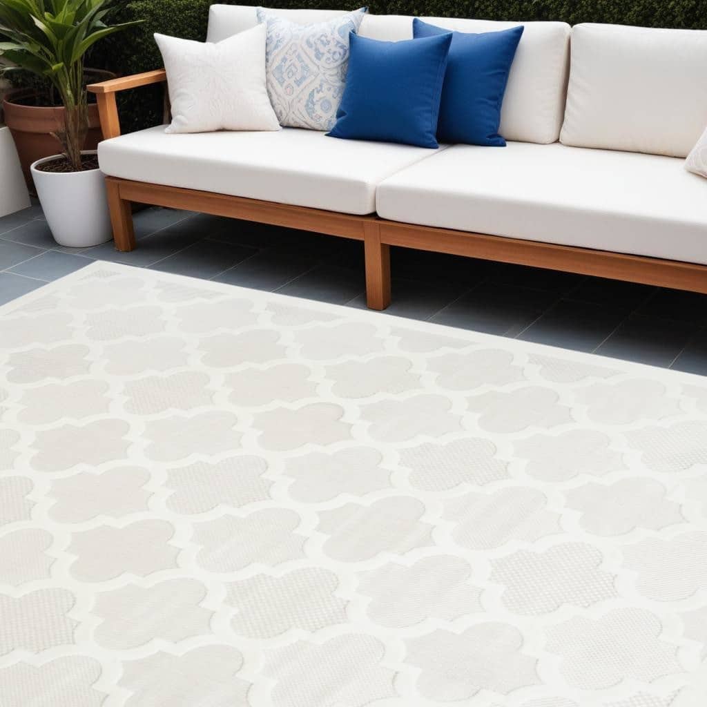 HomeRoots Contemporary Rectangle Outdoor Rug - 7' X 10'