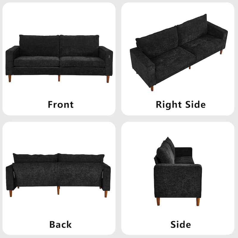 82.68'' Sofa for Living Room, Loveseat Sofa with USB/Type-C Port, Comfy Chenille Love Seat Couch with Removable Cover