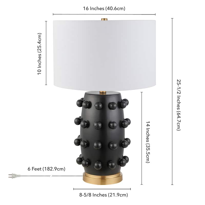 Farrington 26" Tall Ceramic Table Lamp with Fabric Shade