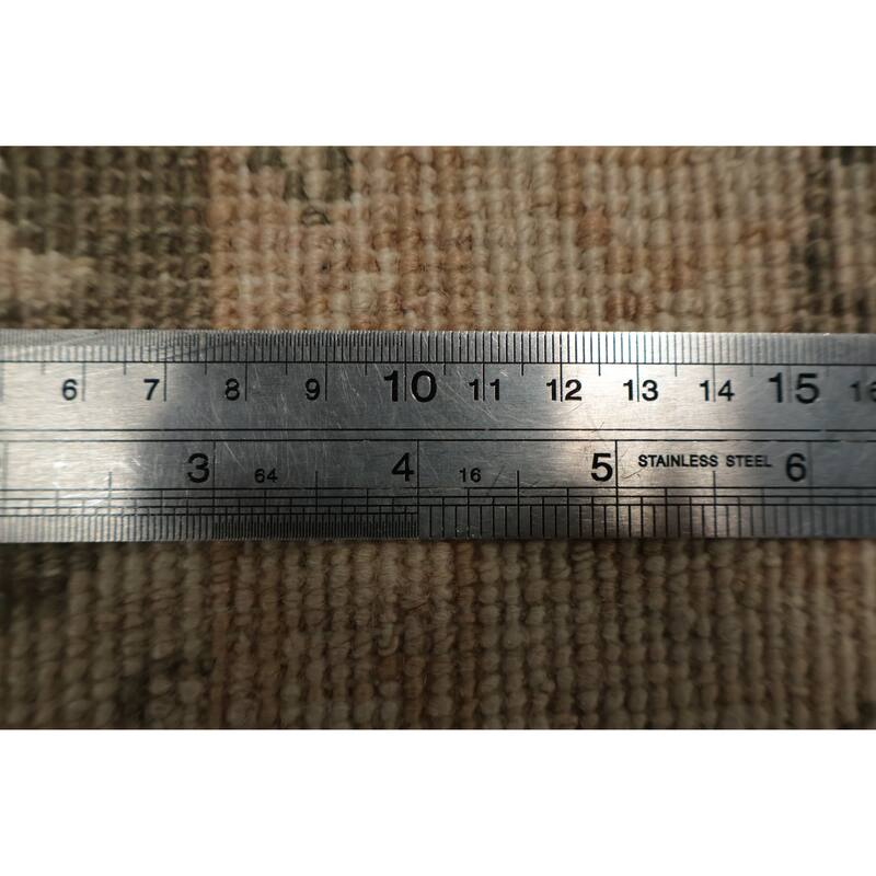 Hand Knotted Oriental 100% Wool Carpet Traditional Floral Brown Peshawar Area Rug - 4' 0'' X 2' 9''